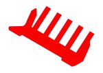 SOD BLADE - 16 X 1/4 X 2-1/2 ROCK W/5 FINGERS