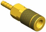 COUPLER - BRASS 1/4 1/4 BARB SV